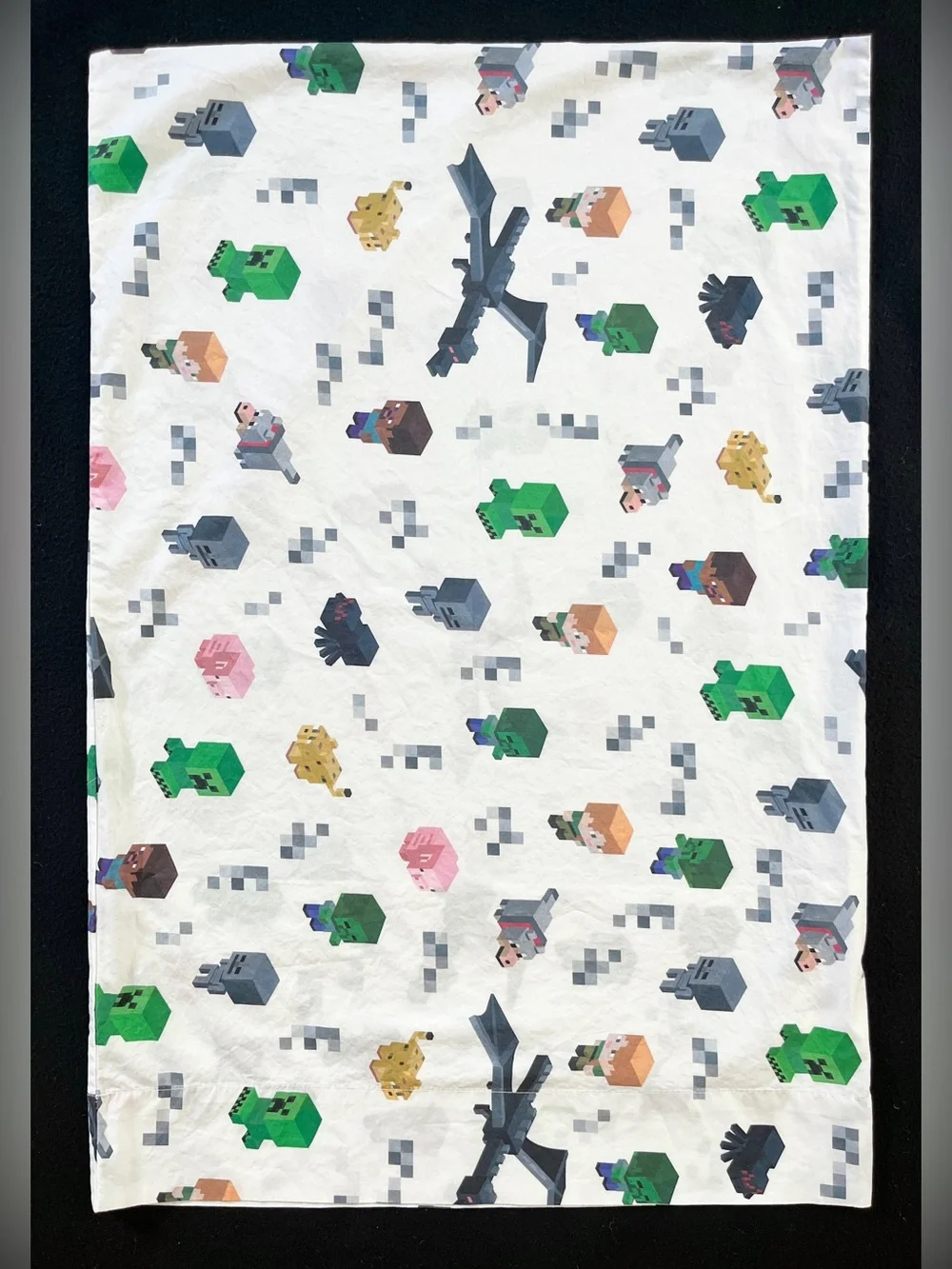 x2 EUC Pottery Barn Kids Minecraft Standard Pillowcases 100% Organic Cotton Set